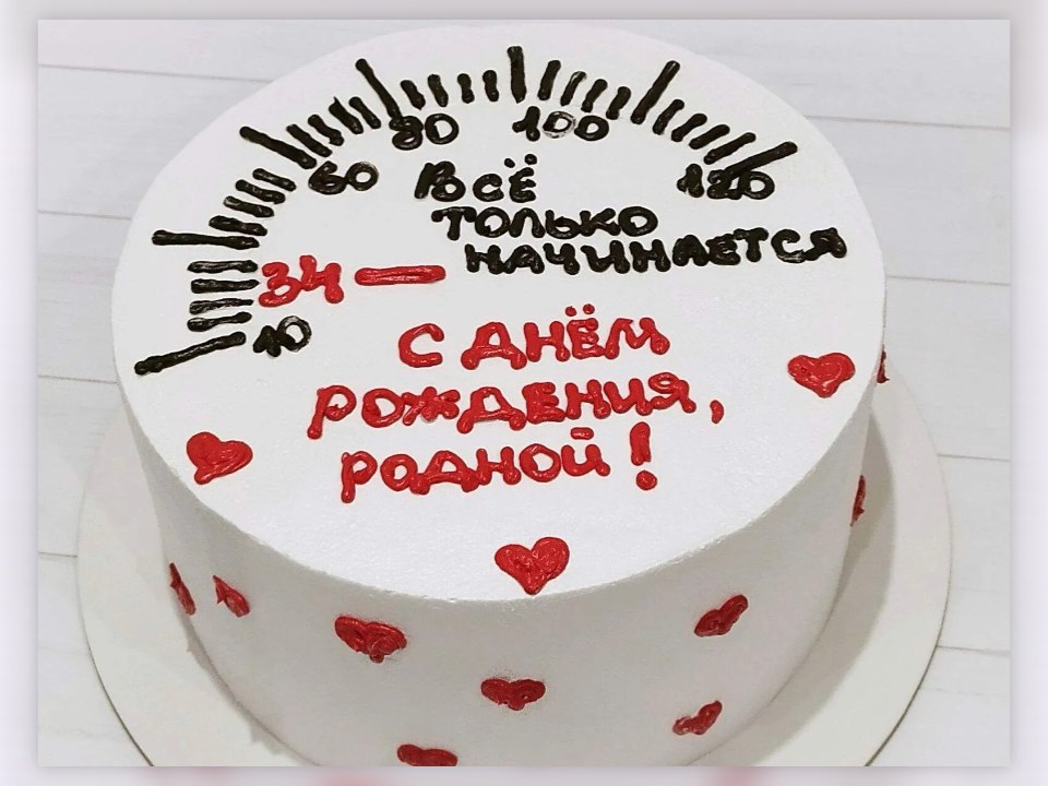 Торт с сердечками и рисунком спидометра